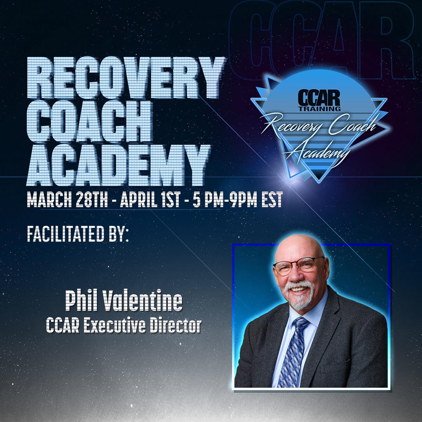 Our Executive Director, Phil Valentine will be facilitating our PM offering of RCA in March! Will you join us?

REGISTER TODAY: https://addictionrecoverytraining.org/cart-events/. 

#recovery #recoverycoach #recoverycoaching #recoveryispossible #recoverycoachingworks #recoverymatters #virtuallearning #onlinetraining #trainer #peersupport #wecanrecover #recoveryjourney #facilitators #march #upcomingopportunities